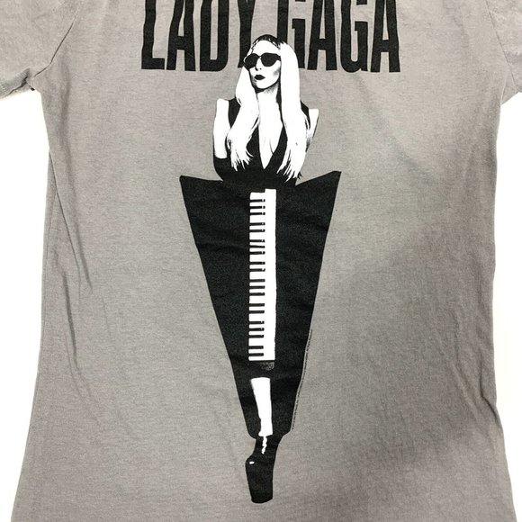 Official Lady Gaga 2012 Grey Graphic T-Shirt Girls Sz M - Picture 3 of 7